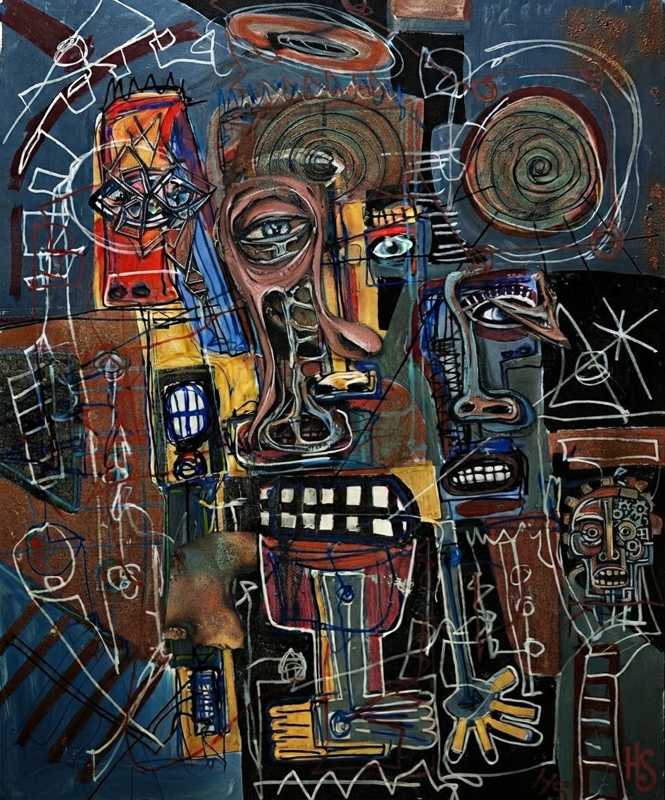 City of Faces — abstract artwork, Abstract